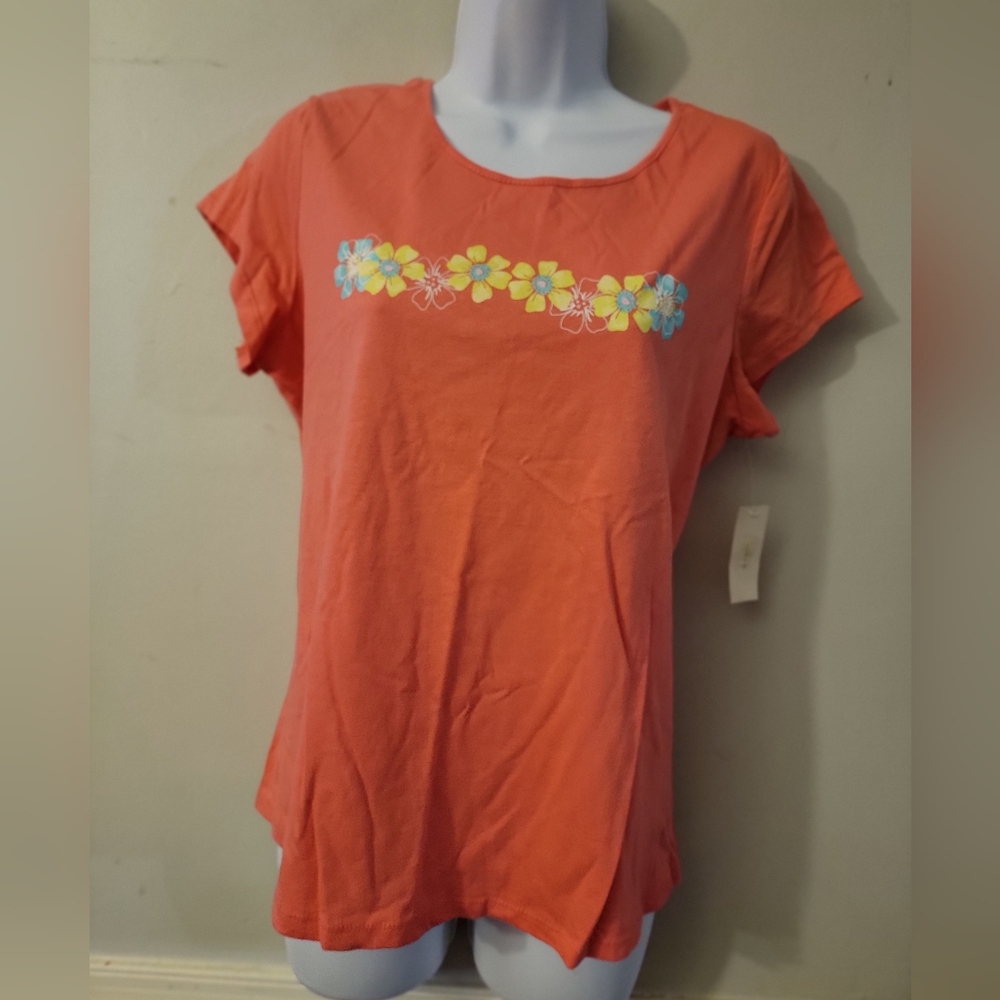 Floral Orange Short Sleeve Tee